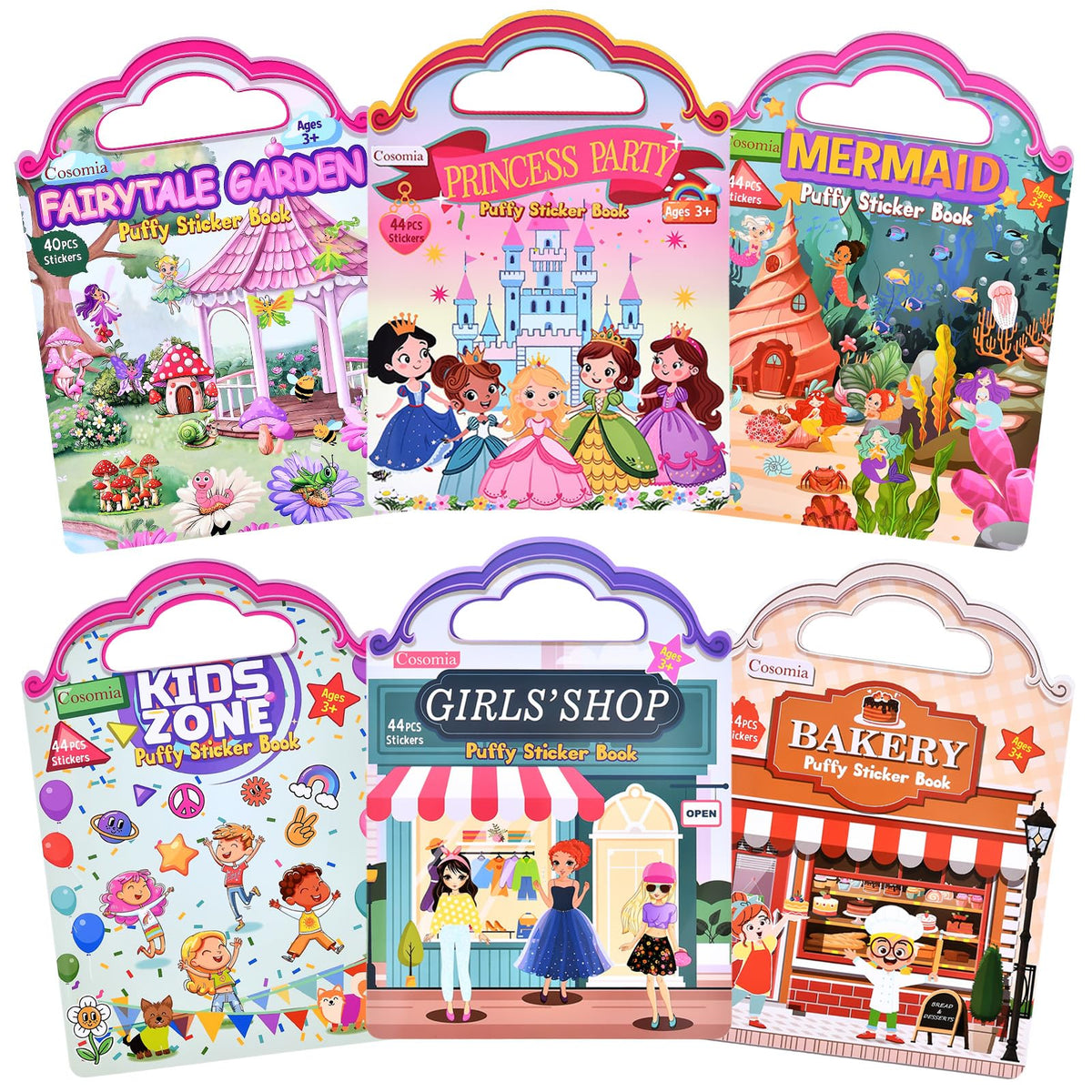Cosomia six-set sticker book cover designed for imaginative play.