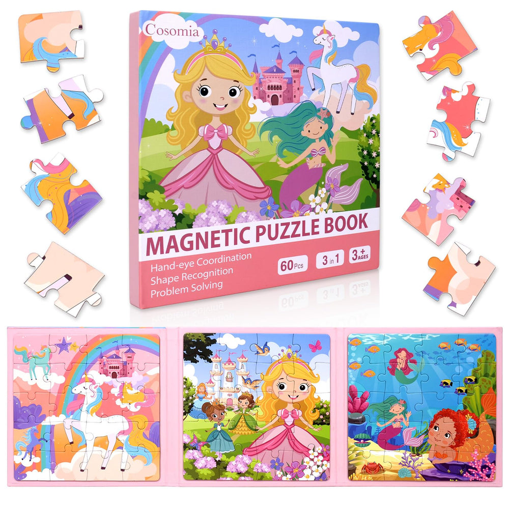 Cosomia 20-piece magnetic puzzle set for durable, quiet play.