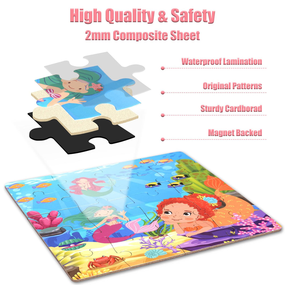 Cosomia puzzle boards with sturdy cardboard for kid-friendly exploration.