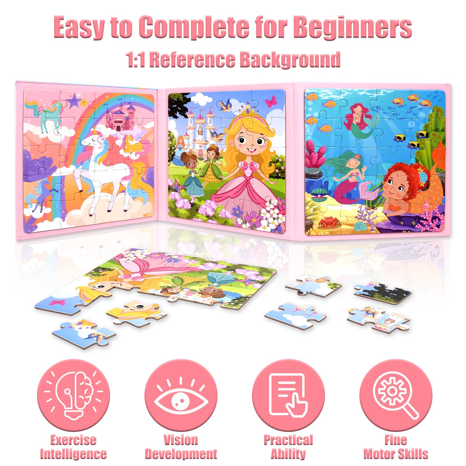 Cosomia mermaid scene magnetic puzzle for travel entertainment during trips.