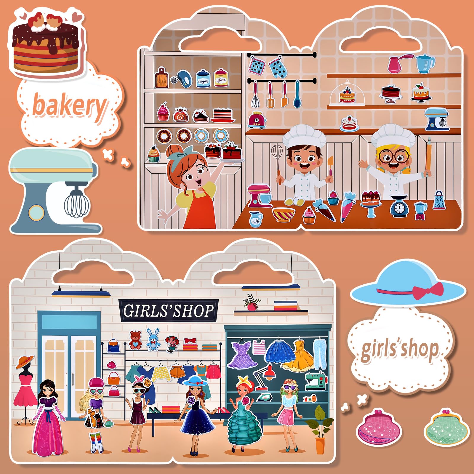Cosomia princess party scene features crowns and festive motifs.