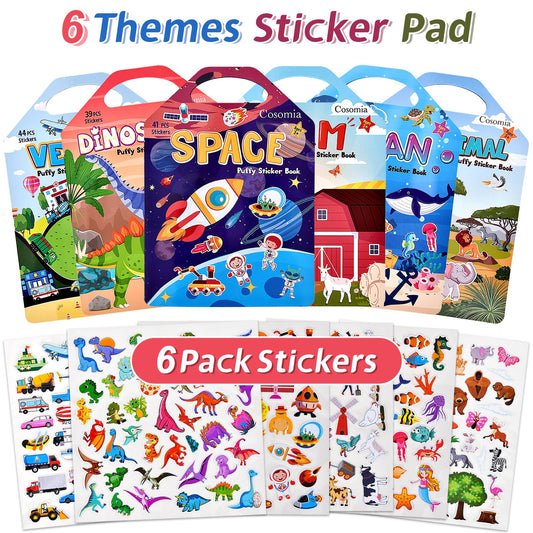 Cosomia Puffy Sticker Books Dinosaurs: vibrant dino stickers spark stories