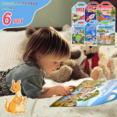 Cosomia Puffy Sticker Books with handle: easy to carry for travel and on the go