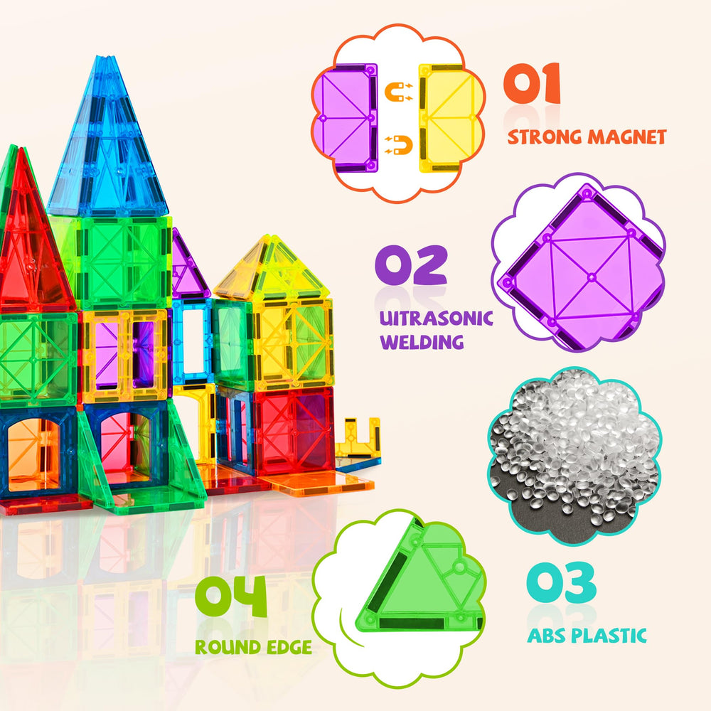 Cossy magnet tiles strong magnets in action deliver stable builds and easy magnetic pick-up