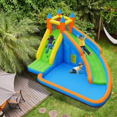 Costzon water slide with breathable mesh view for parent supervision