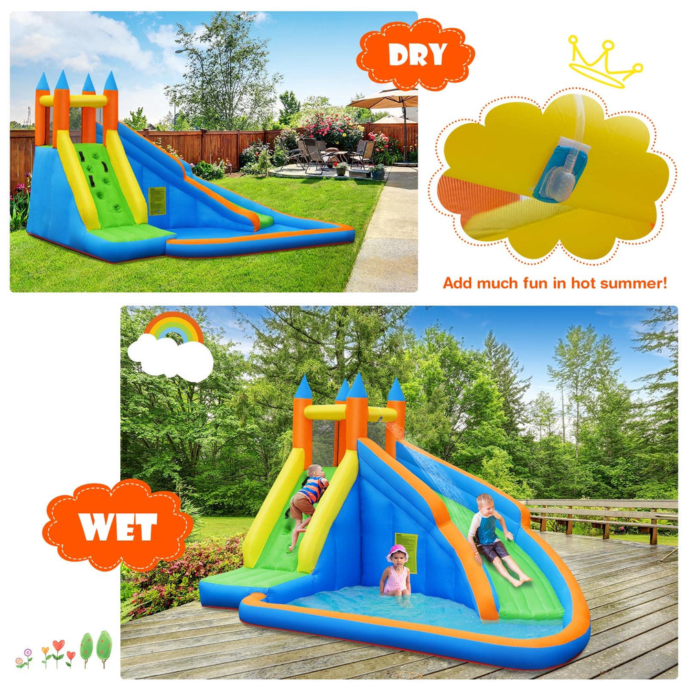 Costzon inflatable water slide supports fast inflation and deflation
