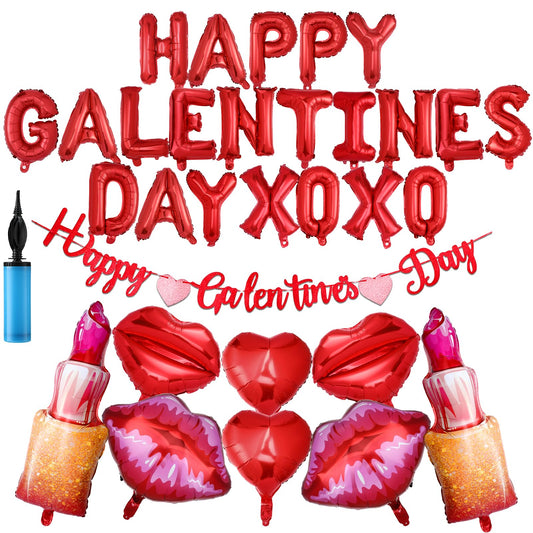 Cosweet Happy Galentines Day letters balloon set for festive backdrop