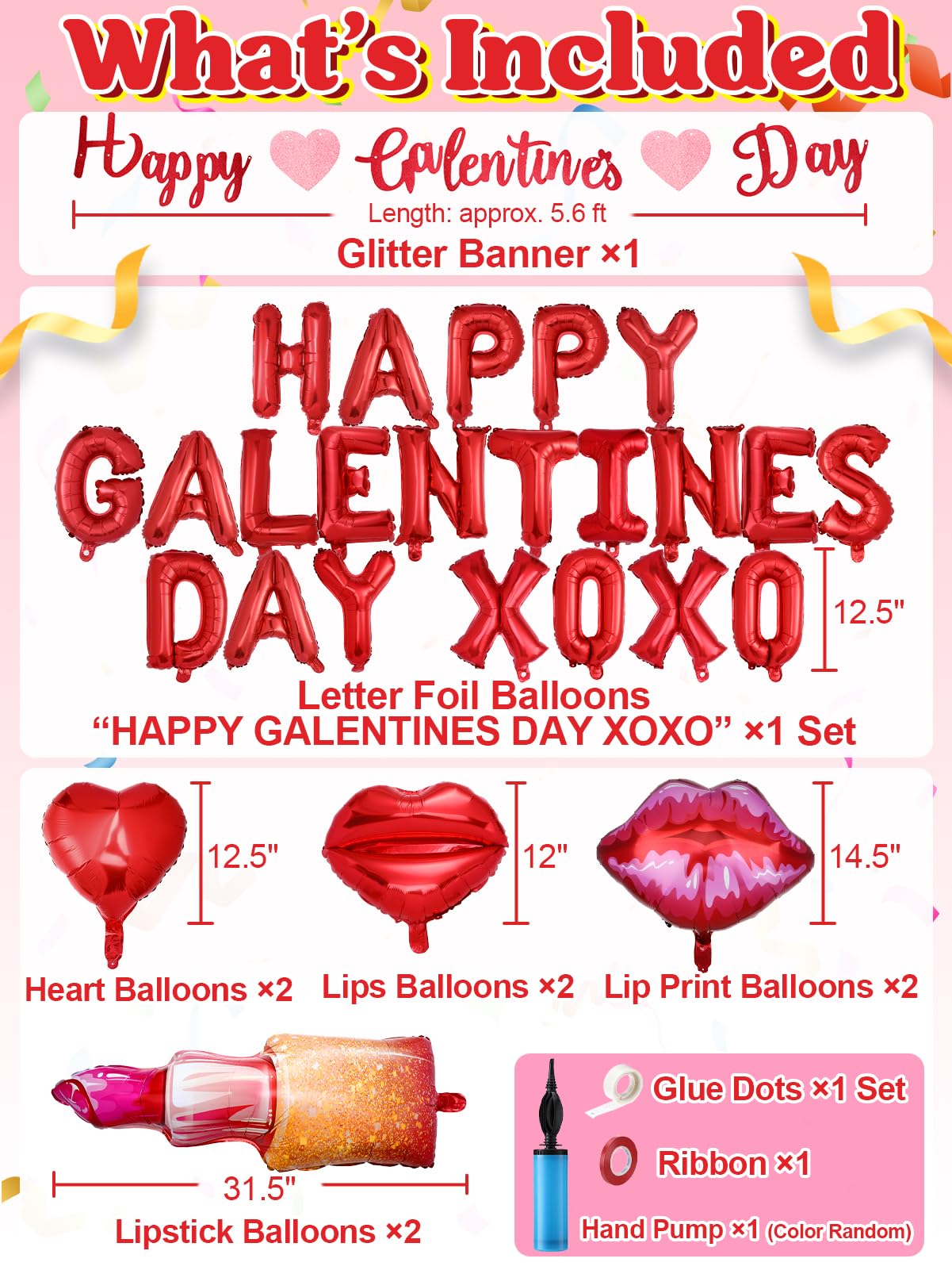 Cosweet red lips balloon highlights playful party vibes