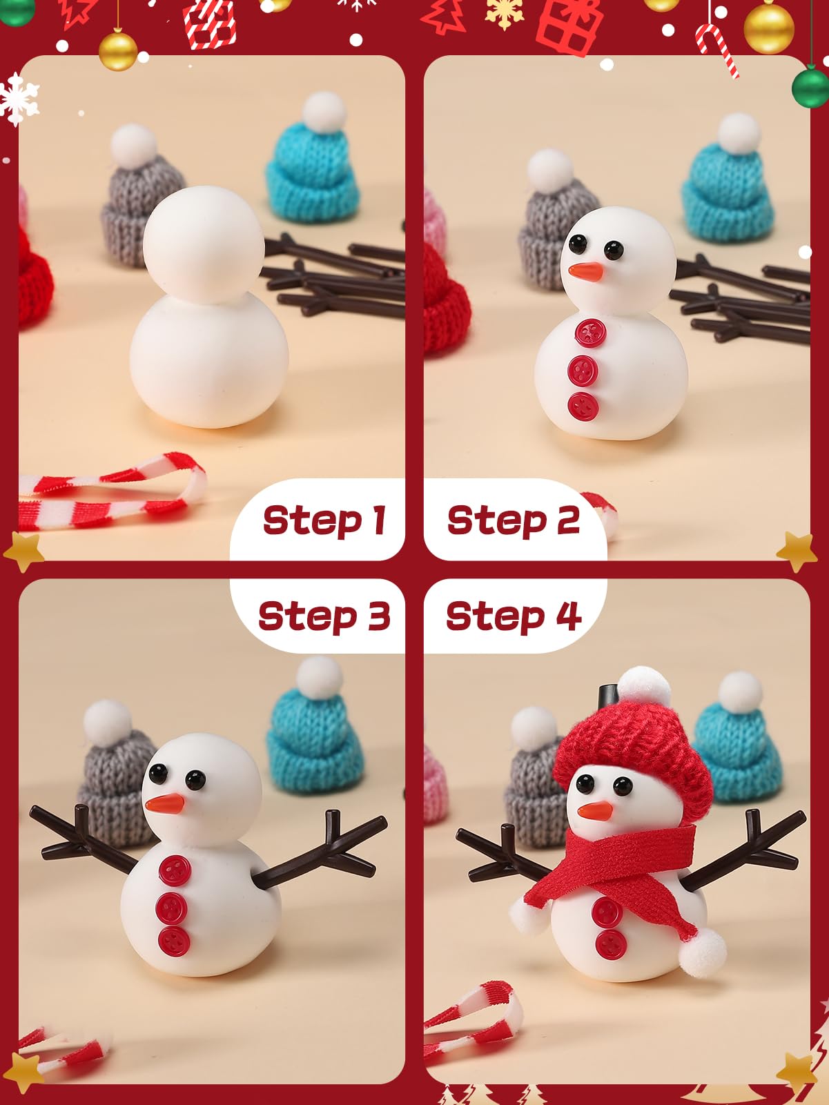 Cosweet tiny hands snowman kit includes small parts for detailed snowman characters.