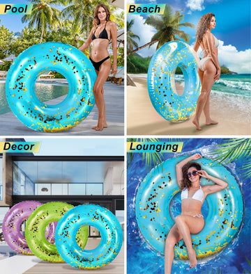 48-inch CoTa Global pool tube ready for quick inflation with an electric pump.