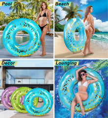 48-inch CoTa Global pool tube ready for quick inflation with an electric pump.