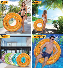 Orange gold POZA pool ring for kids and adults with durable, UV-resistant vinyl