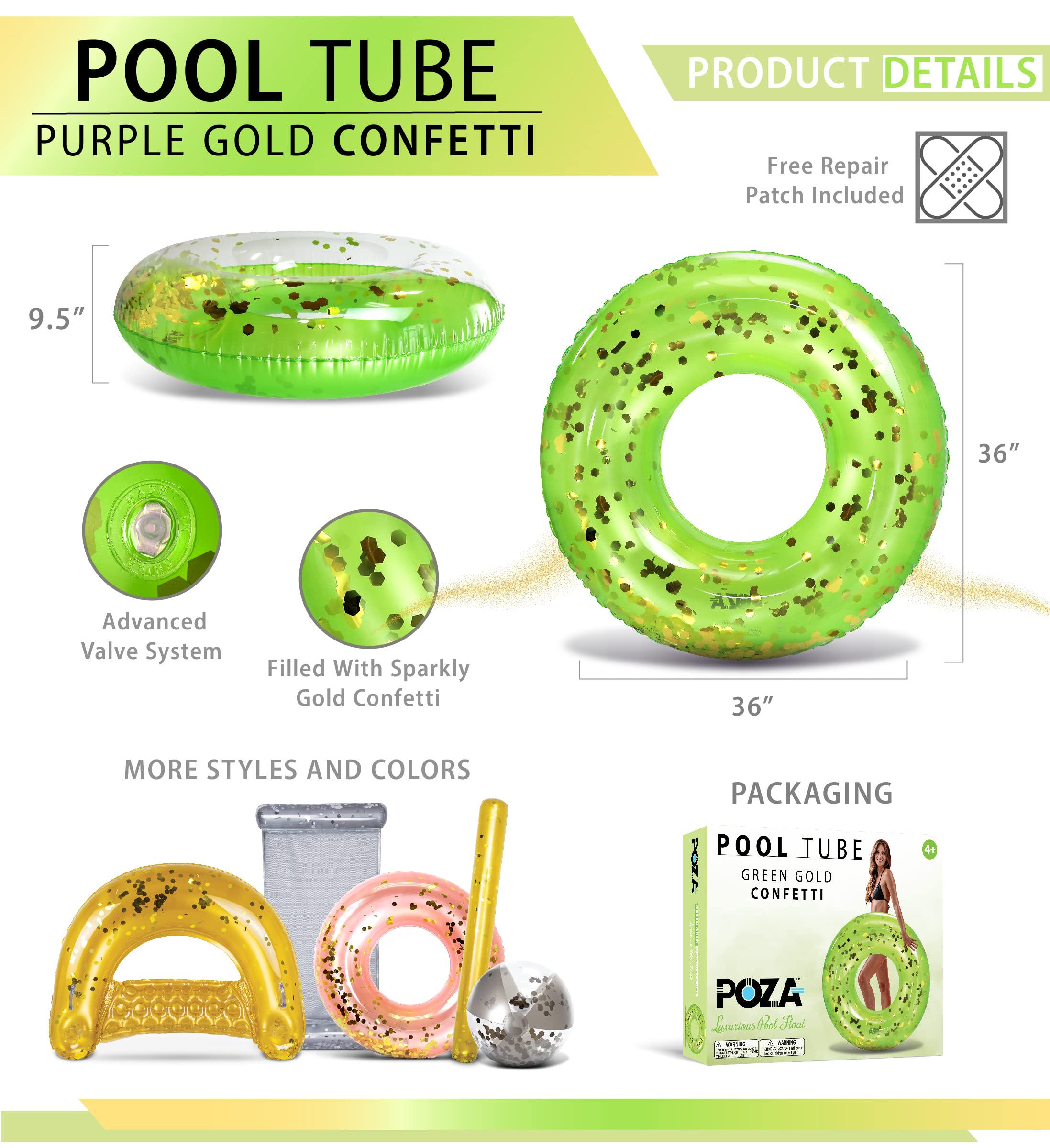 CoTa Global 36-inch inflatable round pool float for adults and kids.