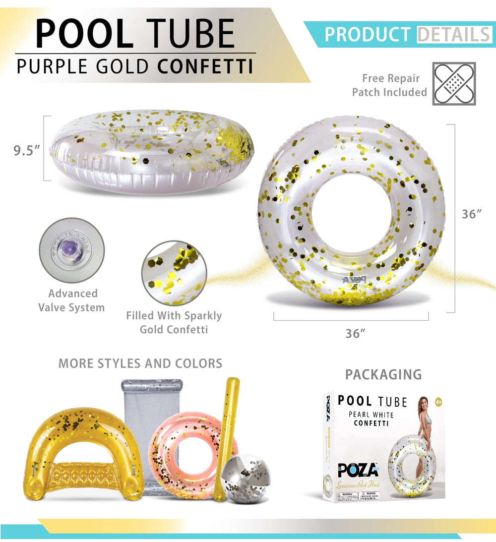 CoTa Global glitter-filled inflatable ring adds sparkle to pool parties.