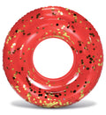CoTa Global red confetti pool float shown in pool for stylish lounging