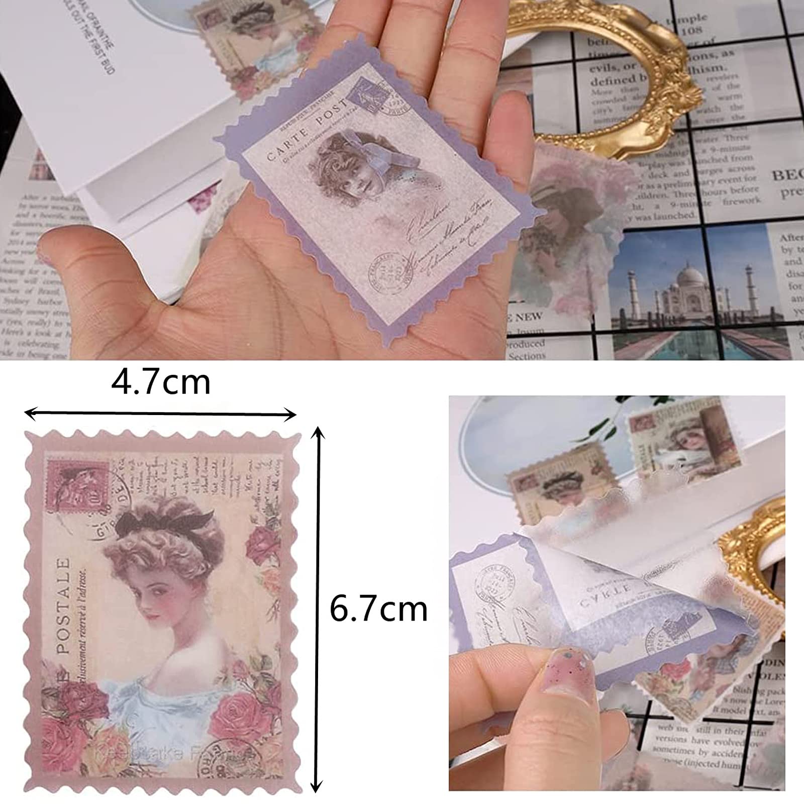 Cotrida vintage stamp stickers: classic beauty for DIY art and gifts