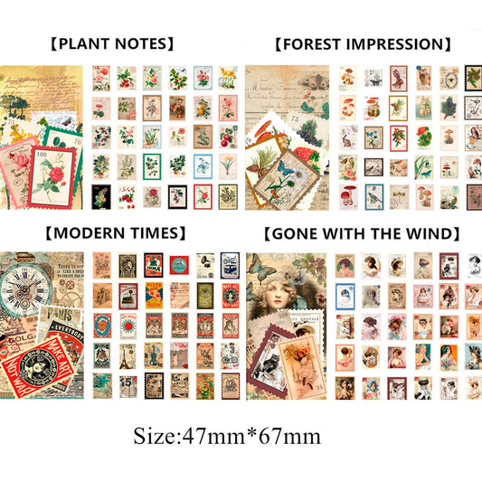Cotrida vintage stamp stickers: wild animals for creative envelopes