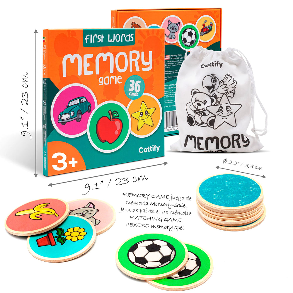 Cottify toddler memory cards with 22mm diameter for small hands.