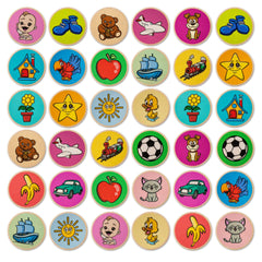 Cottify wooden memory game with carry bag for easy transport.