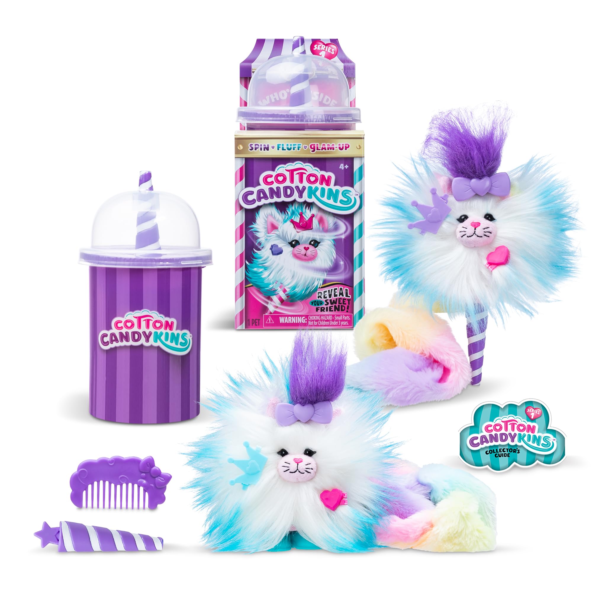 Cotton Candykins surprise capsule pop reveals a scented plush friend for playtime.