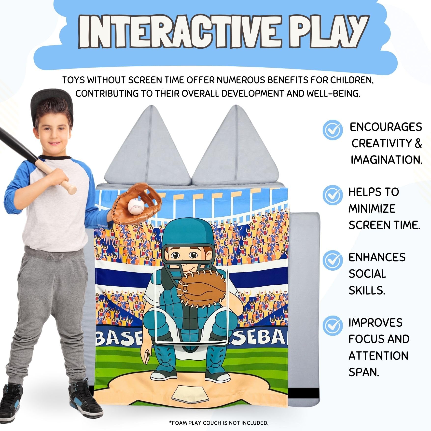 Pitching target built-in for precise aiming and imaginative play