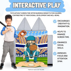 Pitching target built-in for precise aiming and imaginative play