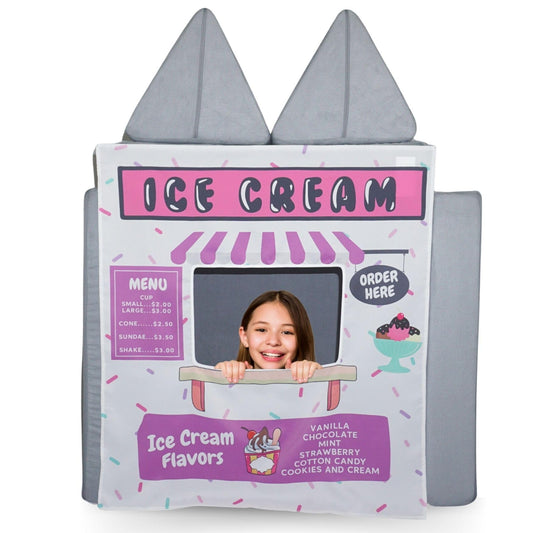 Couch Swag Ice Cream Store Play Panel front view boosts imaginative play.