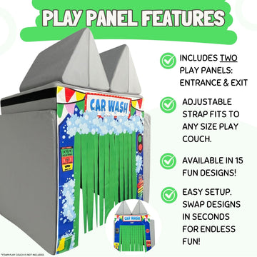 Couch Swag Play Panel car wash back view invites ongoing adventures and exit storytelling.