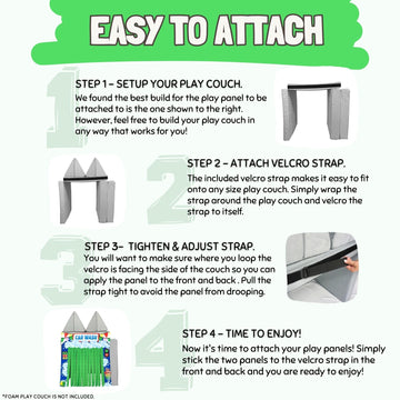Couch Swag Play Panel compatibility notes ensure fit with multiple play couch brands.