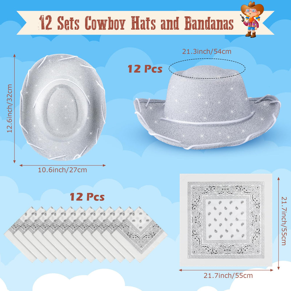 Coume white paisley bandana for kids absorbs sweat and completes Western look.