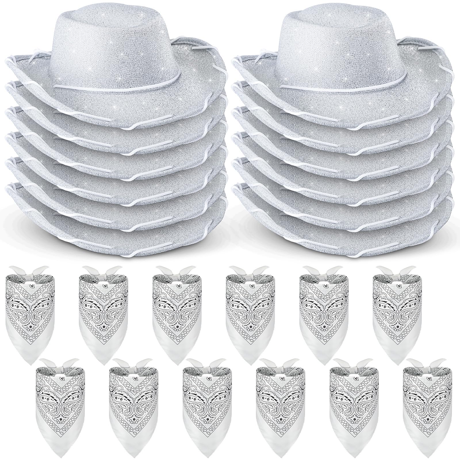 Coume glitter silver kids' cowboy hat adds sparkle to costumes.