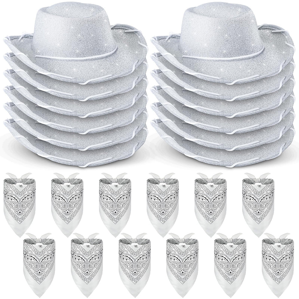 Coume glitter silver kids' cowboy hat adds sparkle to costumes.