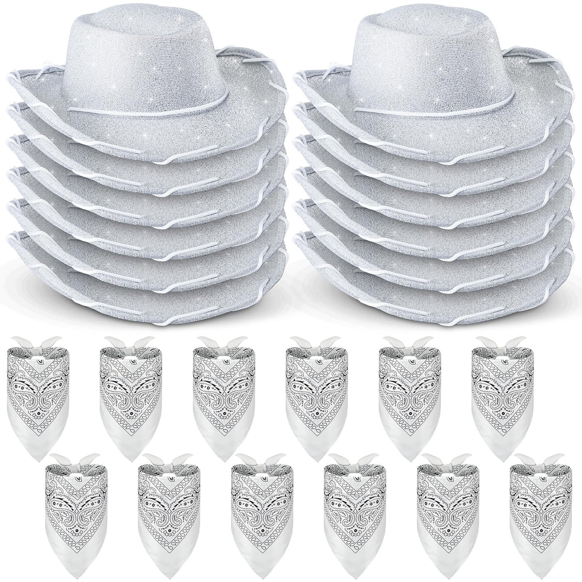 Coume glitter silver kids' cowboy hat adds sparkle to costumes.