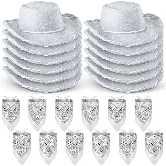 Coume glitter silver kids' cowboy hat adds sparkle to costumes.