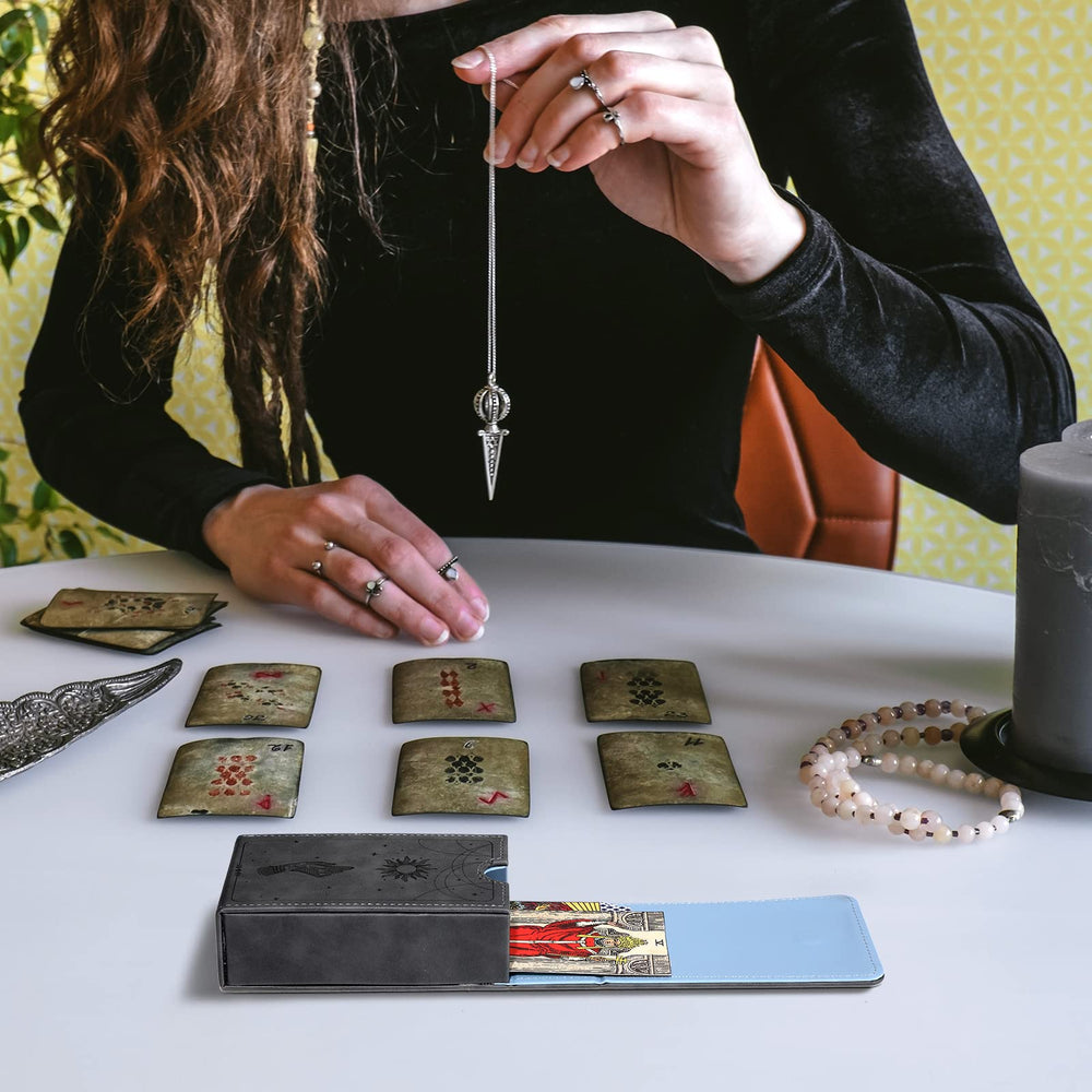 Coume gothic oracle style tarot case keeps decks organized.