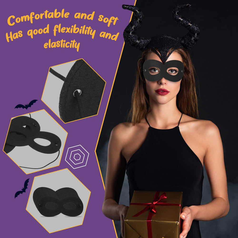 Coume 60-pack masks worn on model, adjustable fit for cosplay