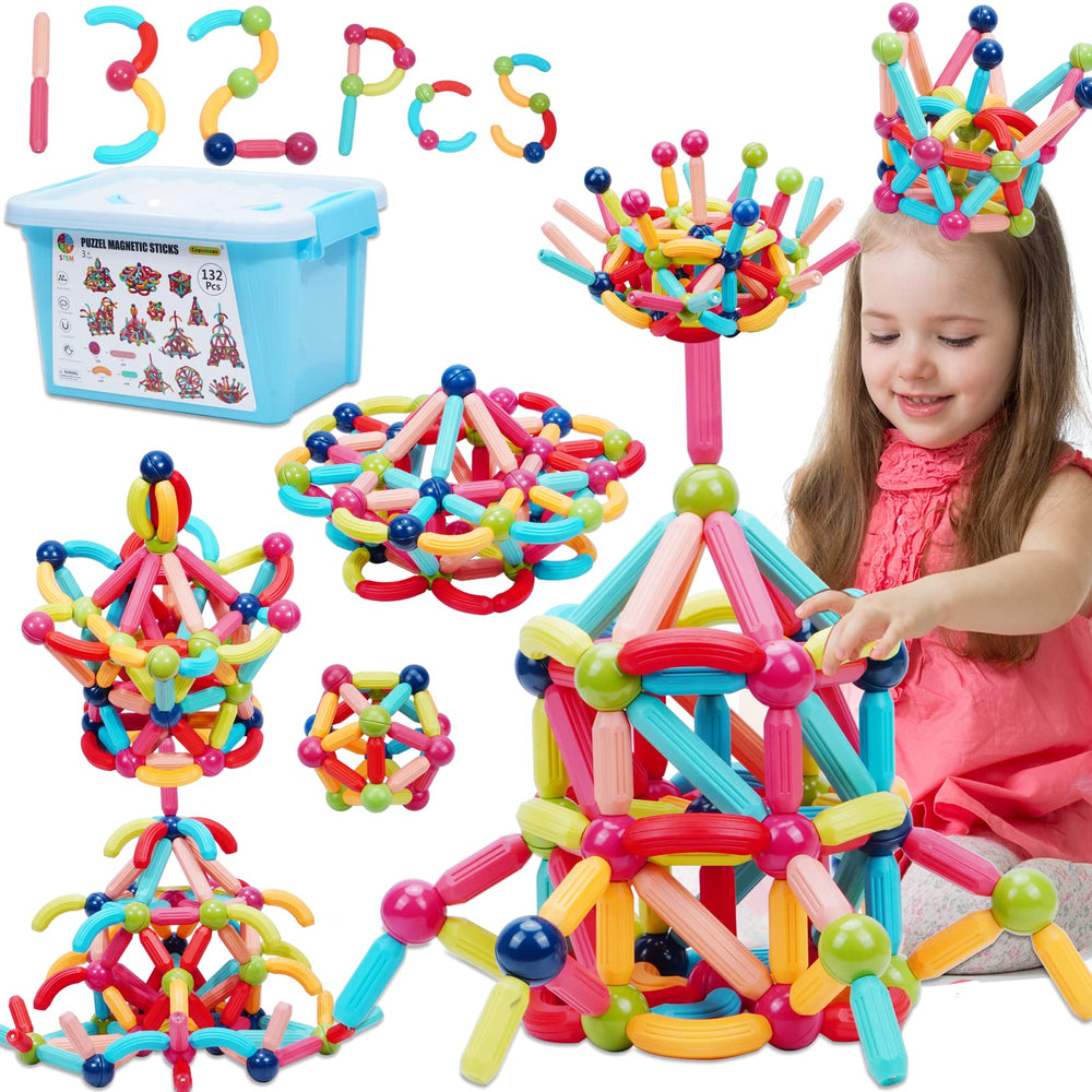 COUOMOXA magnetic toy kit building sticks enhances creativity and fine motor skills.