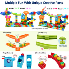 COUOMOXA Marble Run compatibility with classic bricks enables endless customization.