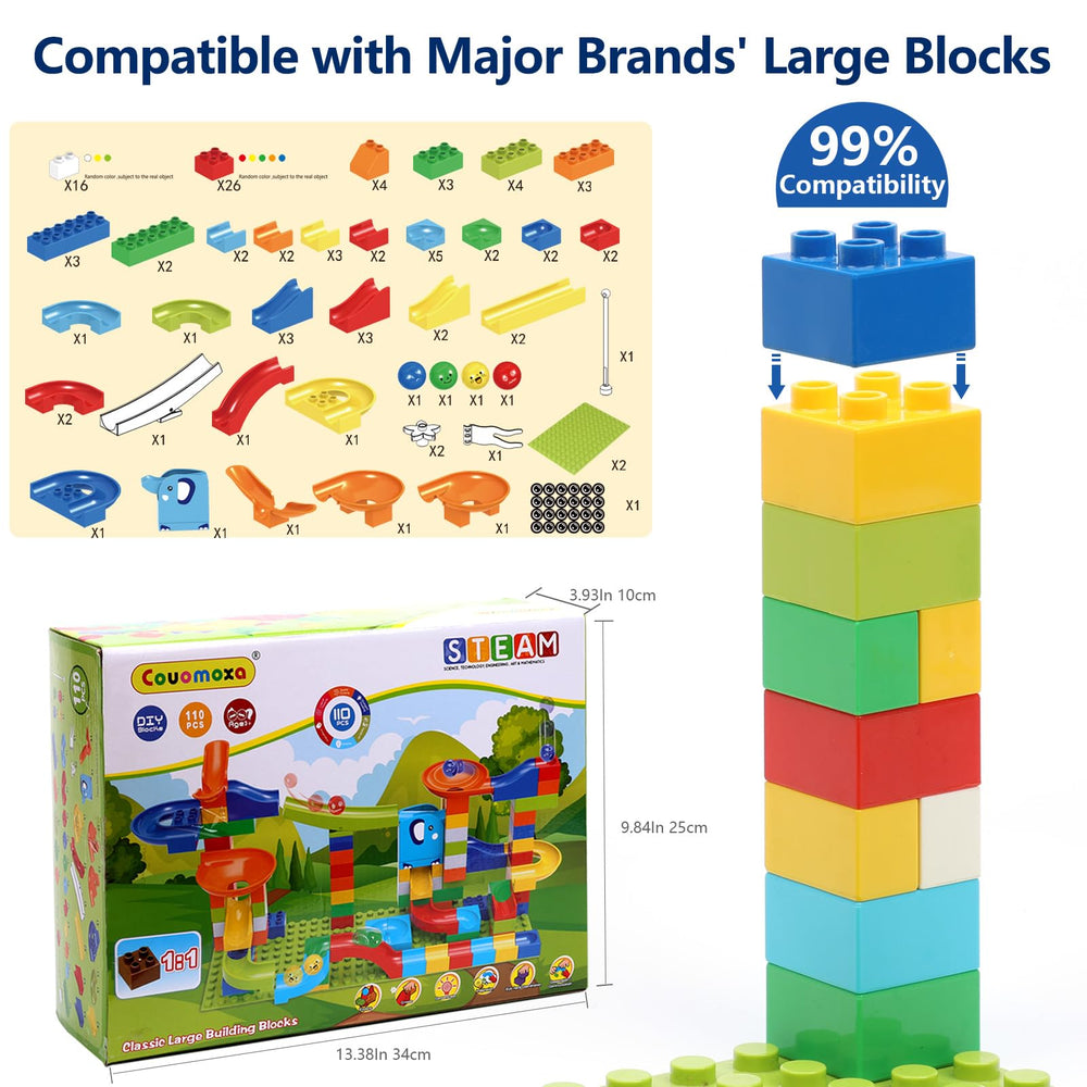 COUOMOXA Marble Run indoors supports collaborative, screen-free learning moments.