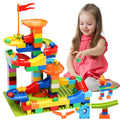 COUOMOXA Marble Run Track highlights colorful pieces for hands-on STEM play.