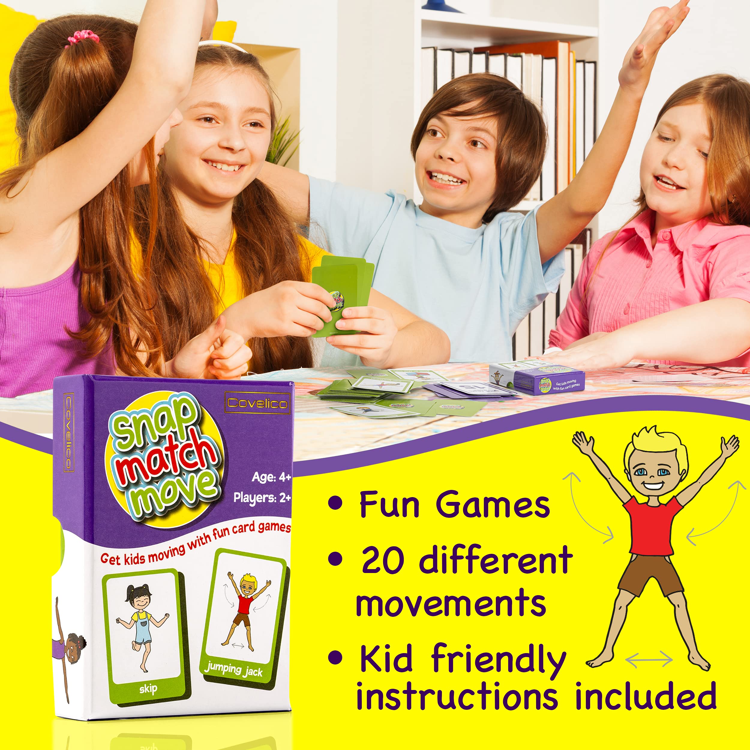 Covelico Exercise Cards Classroom Warmups Deck promotes group movement