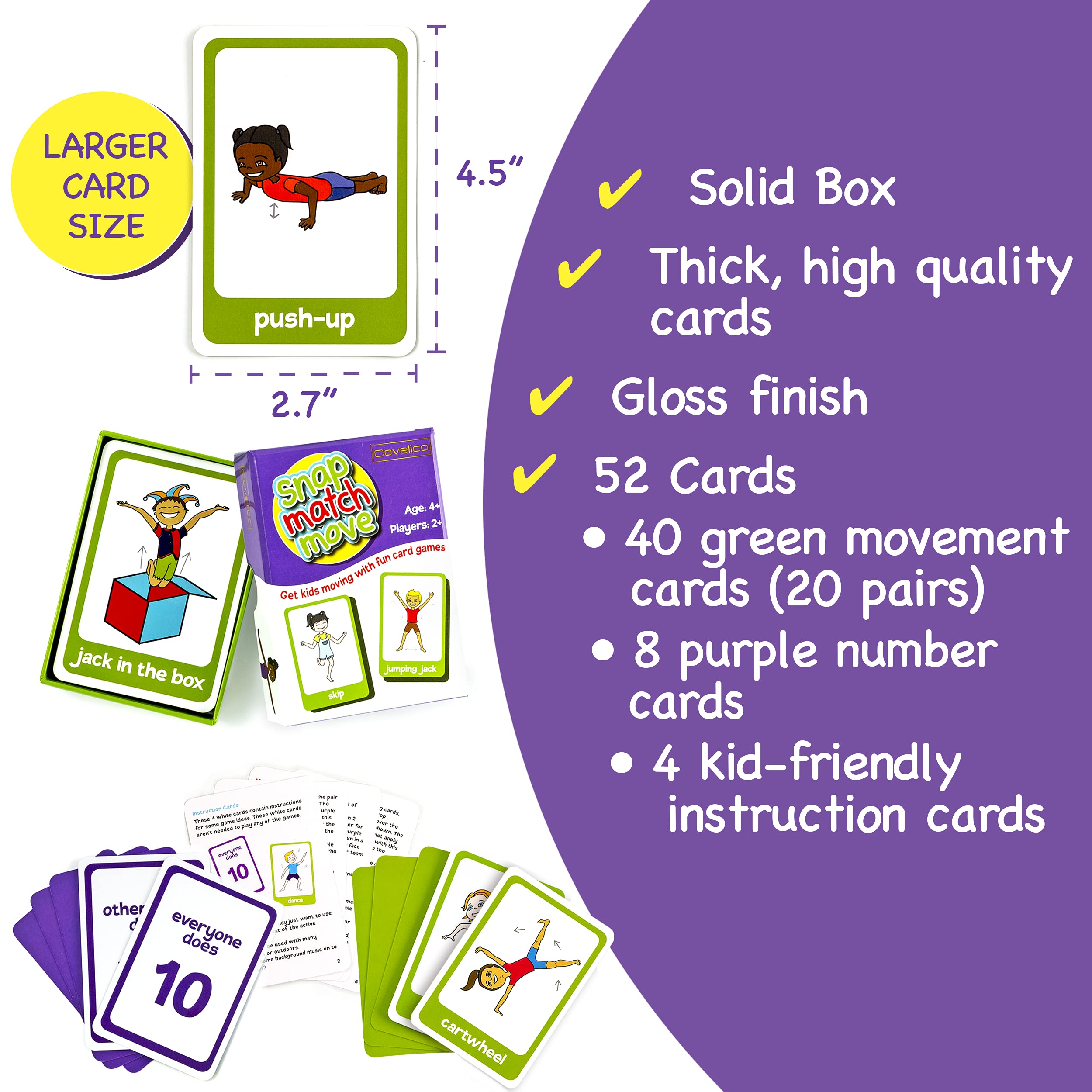 Covelico Exercise Cards Physical Education Tools support warmups and circuits