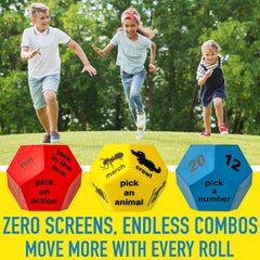 Covelico fitness dice with animal prompts used for classroom movement