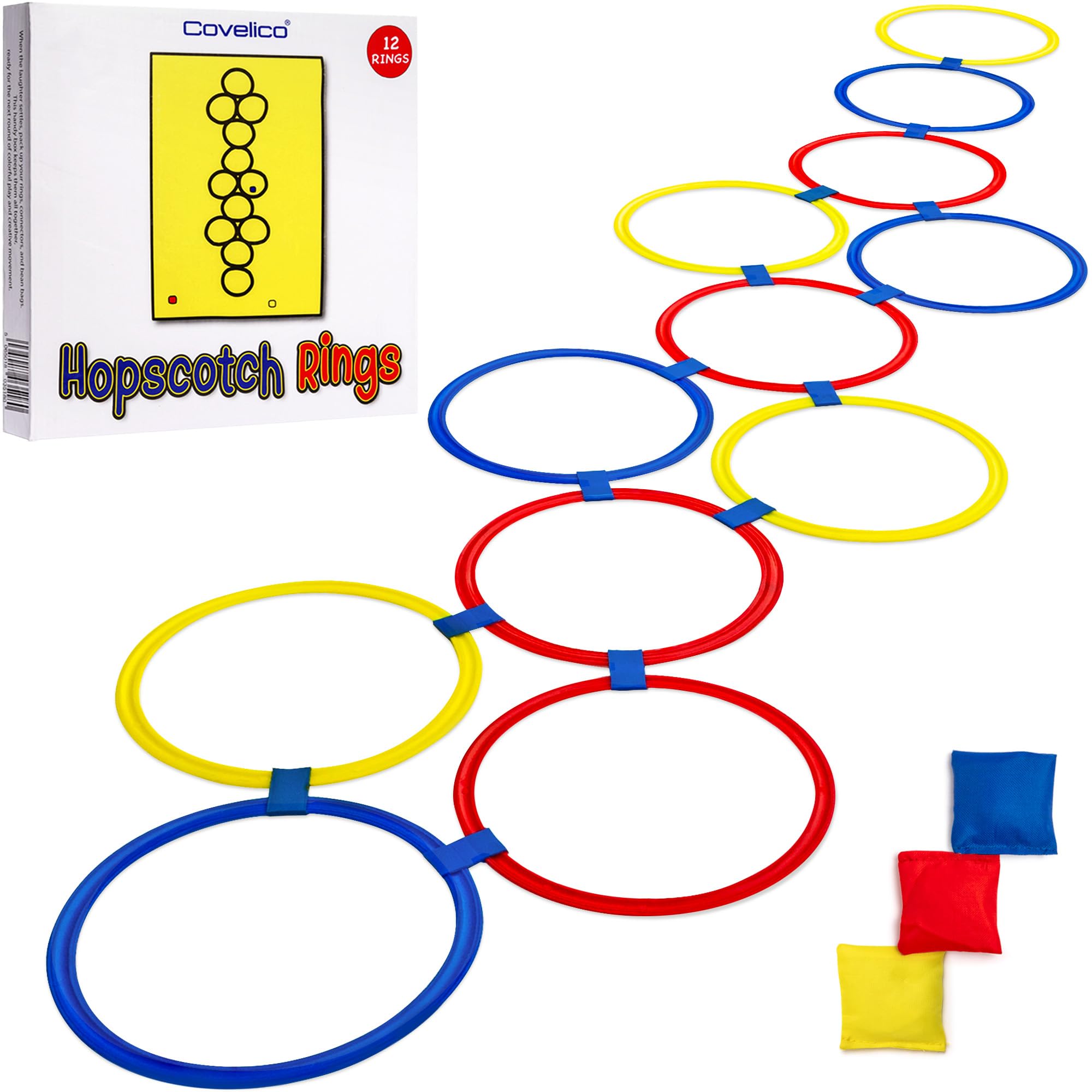 Covelico Hopscotch Rings in 12x11 inch size for safe, active play.
