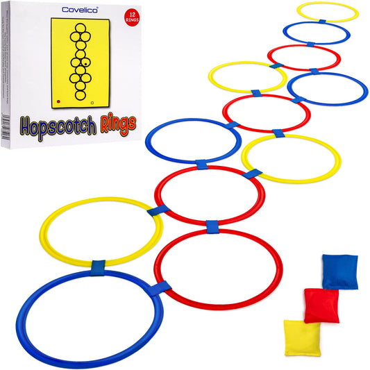 Covelico Hopscotch Rings in 12x11 inch size for safe, active play.