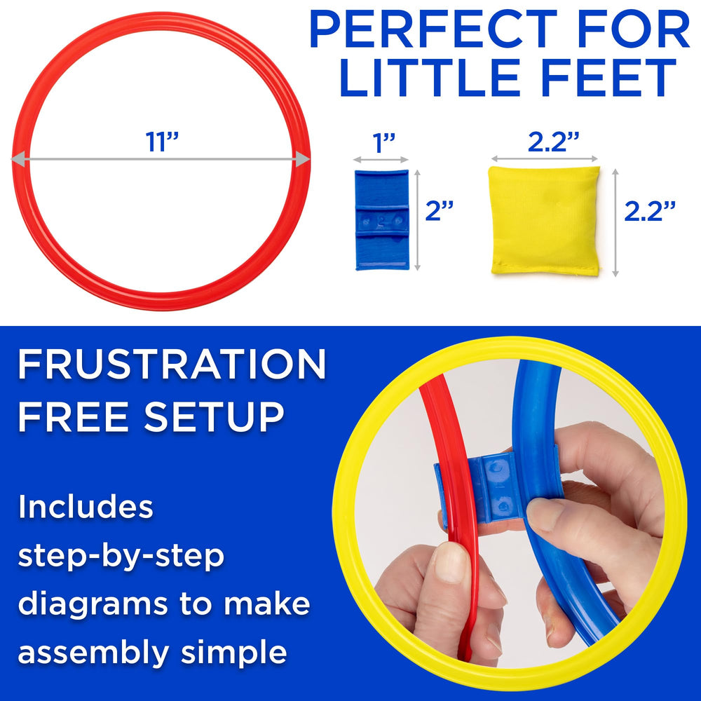 18 snap-on connectors enable quick, creative obstacle course setups.