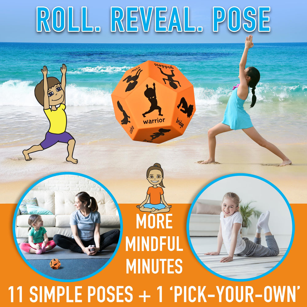 Covelico Yoga Dice cat pose: playful movement for warm-ups and calm energy.