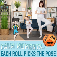 Covelico Yoga Dice tree pose: promotes balance and focus during class.