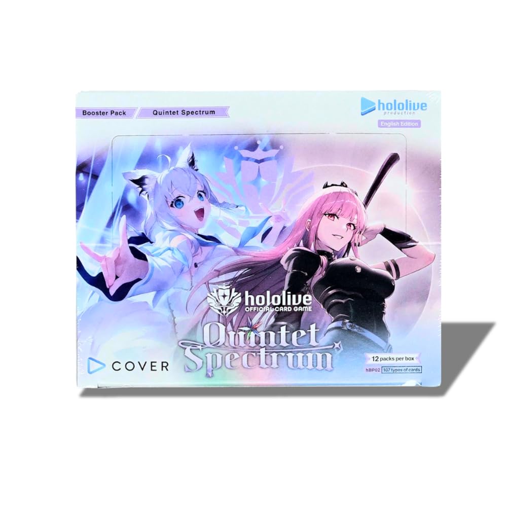 Cover Corporation Hololive Quintet Spectrum booster box with 12 packs for dynamic deck building