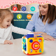 Covsen Montessori Busy Cube: durable ABS build withstands daily toddler play